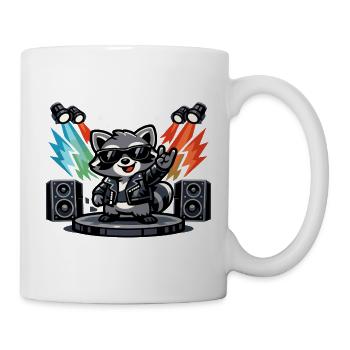 Retro Raccoon Rock – Music Gift - Mug - white - Right