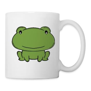 Happy Green Frog - Cute Kawaii Cartoon Toad  - Mug - white - Right