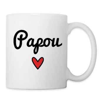 PAPOU. PAPA. FÊTE DES PÈRES. BONNE FÊTE PAPA - Mug blanc - blanc - Droite