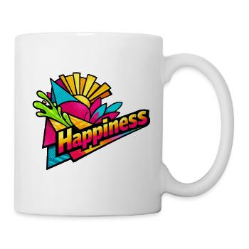 Happiness Burst Retro-Farben - Tasse - Weiß - Rechts