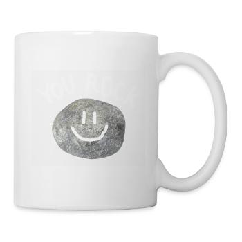 You Rock Minimal Statement Pebble - Mug - white - Right
