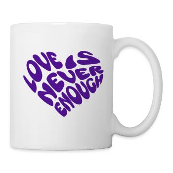 Motif d’amour en forme de cœur en forme de mot violet - Mug blanc - blanc - Droite