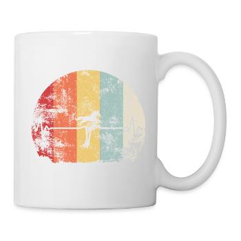 Cheval Heartbeat dans Retro Rainbow - Mug blanc - blanc - Droite
