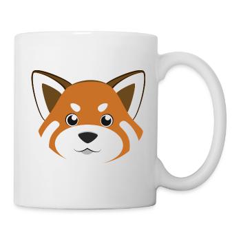 Rotes Panda-Gesicht niedliche Kawaii-Tierkunst - Tasse - Weiß - Rechts