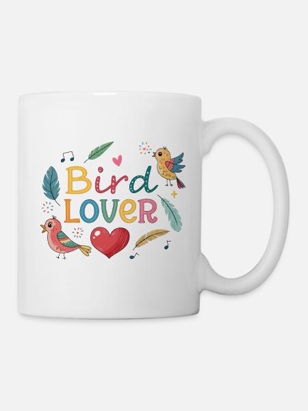 Bunte Vogelliebhaber - Tasse - Weiß
