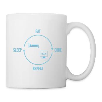 Eat Sleep Code Repeat - Programmierer Kreislauf - Tasse - Weiß - Rechts