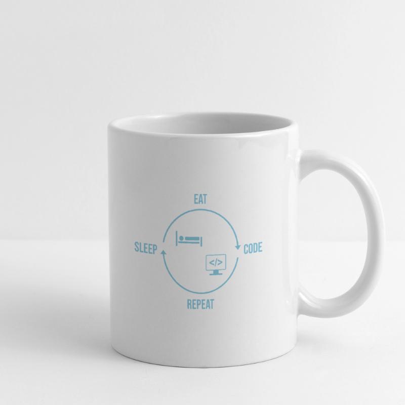 Répétition du code Manger Sommeil - Cycle du programmeur Mug blanc