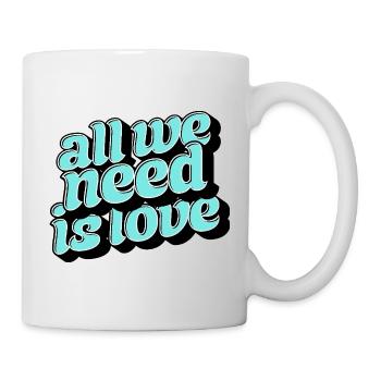 Tout ce dont tu as besoin, c’est d’aimer Retro - Mug blanc - blanc - Droite