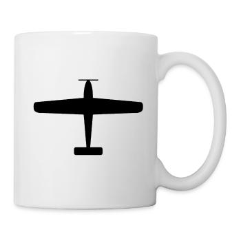 Black Airplane Silhouette - Mug - white - Right