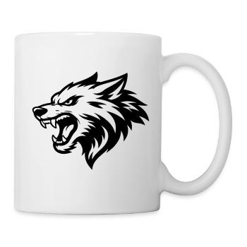Wolf Kopf - Tasse - Weiß - Rechts