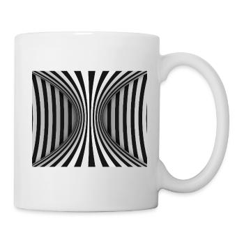 Optischer gestreifter Tunnel - Tasse - Weiß - Rechts