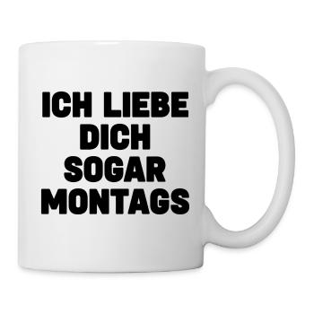 Je t’aime même les lundis – Love with Humour - Mug blanc - blanc - Droite