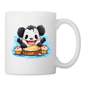 Kawaii Panda mit Kuchenfest - Tasse - Weiß - Rechts