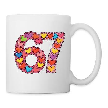Herzmosaik 67 Bunte Liebeskritzelei - Tasse - Weiß - Rechts