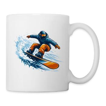 Snowboarders in Action – Winter Sport Design - Mug - white - Right