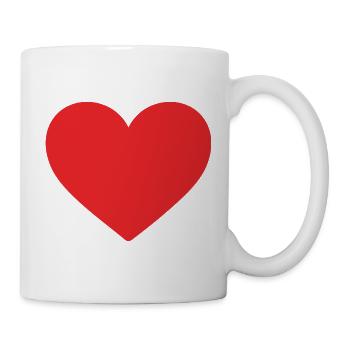 Red Heart – Minimalistisches Herz Icon - Tasse - Weiß - Rechts