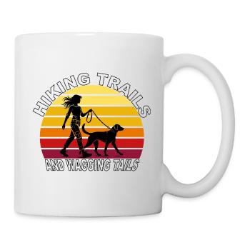 Hiking Trails and Wagging Tails Retro - Mug - white - Right