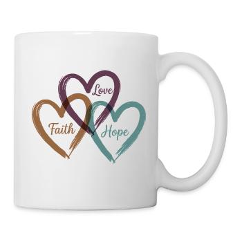 Love Faith Hope – Inspirational Heart Design - Mug blanc - blanc - Droite