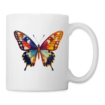 Colorful Butterfly Colorful Wings Motif - Mug - white - Right
