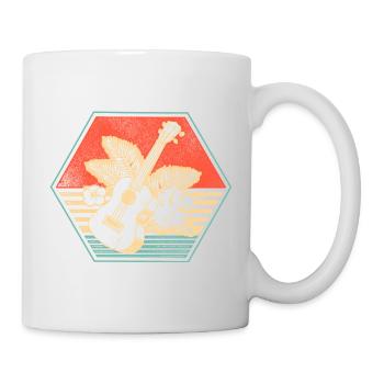 Hawaiian Ukulele Uke Retro Vintage - Tasse - Weiß - Rechts