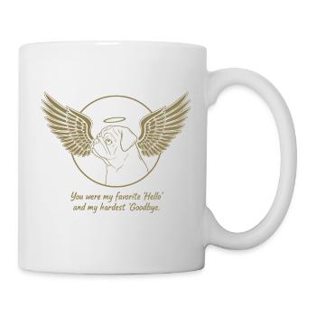 Pug Dog Cloud Angel Wings Farewell Mourning - Mug - white - Right