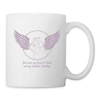Pug Dog Cloud Angel Wings Farewell Mourning - Mug - white - Right