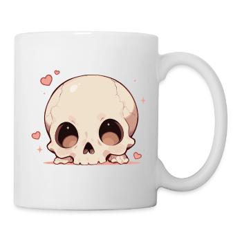 Kuscheliges Schädelherz Cartoon - Tasse - Weiß - Rechts