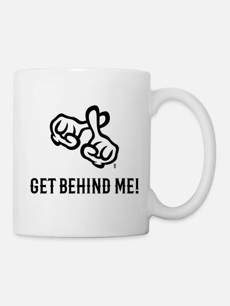 Mets-toi derrière moi ! (Croix / Bible / Religion / 2C) - Mug blanc - blanc