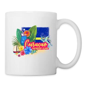 Curaçao Vintage Caribbean Souvenir with Turtle - Mug - white - Right