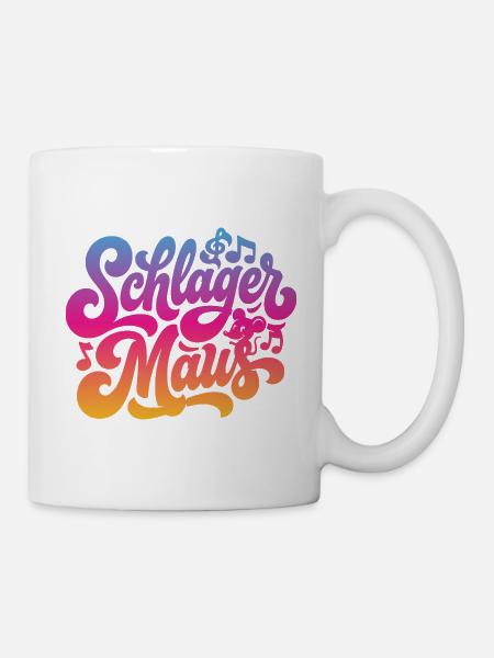 Schlager Maus - Schlagermaus - Schlagermusik - Tasse - Weiß