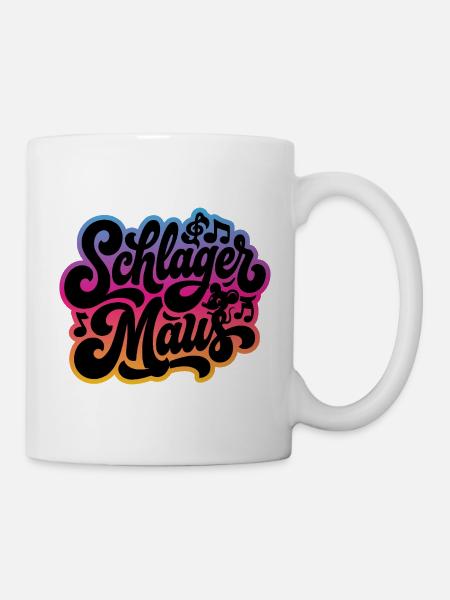 Schlager Maus - Schlagermaus - Schlagermusik - Tasse - Weiß