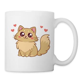 Chat adorable au cœur tendre - Mug blanc - blanc - Droite