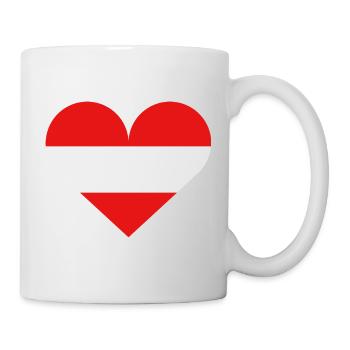 Austria heart flag - Mug - white - Right