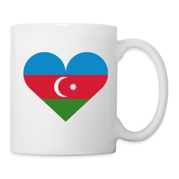 Azerbaijan heart flag - Mug - white - Right