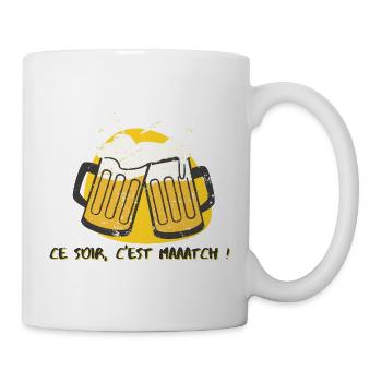 Fußball heute Abend ist ein Spiel mit Bier - Tasse - Weiß - Rechts