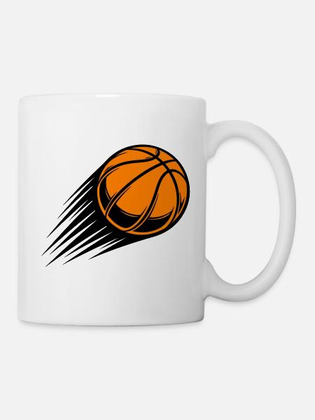 Basketball Bewegung Orange Symbol - Tasse - Weiß