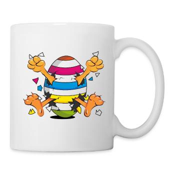 Funny Chick in Easter Egg Cartoon Motif - Mug - white - Right