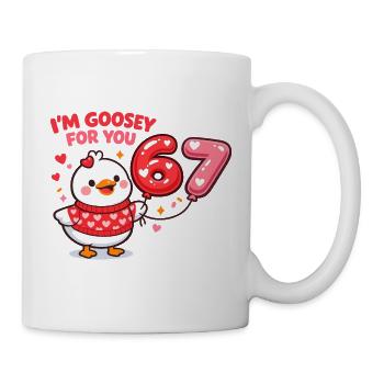 Gans Lustiges 67 Valentine Paar Geschenk - Tasse - Weiß - Rechts
