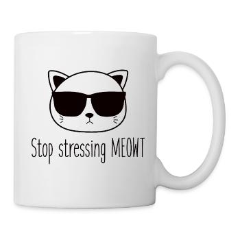 Stop stressing yourself out Meowt cat lovers - Mug - white - Right
