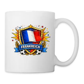 Drapeau français dans le bouclier de football - Mug blanc - blanc - Droite
