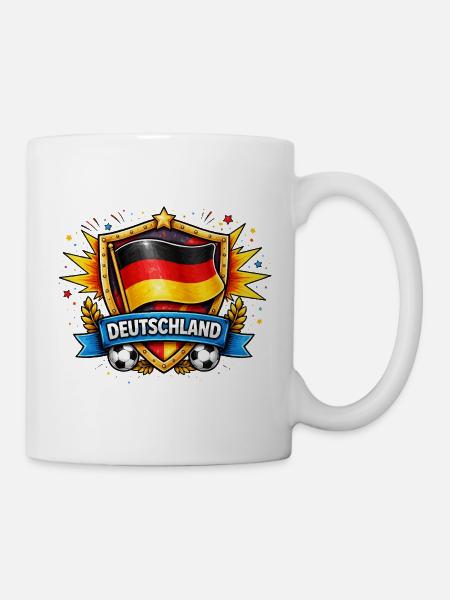 Deutschland Shield Fußball Design - Tasse - Weiß
