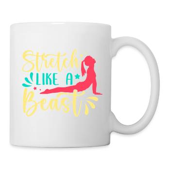 Yoga : étirement comme une bête, yoga drôle - Mug blanc - blanc - Droite