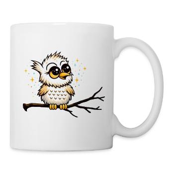 Cute Owl on a Branch – Cute Owl Motif - Mug - white - Right