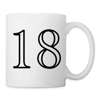 18. 18 ANS. 18e ANNIVERSAIRE. ANNIVERSAIRE 18 ANS. - Mug blanc - blanc - Droite