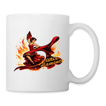 Flamenco dancer with fire and fan - Mug - white - Right