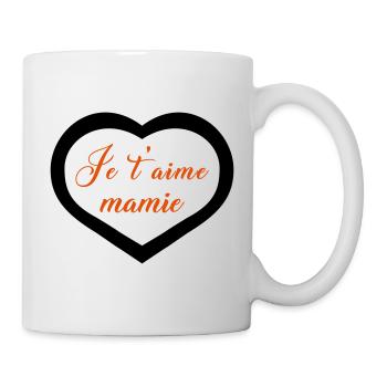 Cœur je t'aime mamie - Mug blanc - blanc - Droite