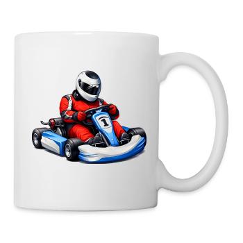 Illustration de pilote de karting - Mug blanc - blanc - Droite