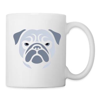 Carlin, tête de chien - Mug blanc - blanc - Droite