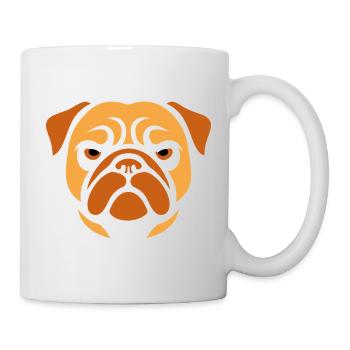 Carlin, tête de chien - Mug blanc - blanc - Droite