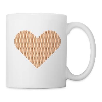 Pointillistisches Herzmosaik - Tasse - Weiß - Rechts